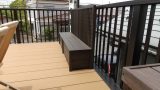 収納ボックス付き・特注ラティスフェンス匠 目隠しタイプ 縦横格子 ブラウン