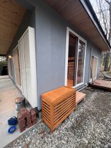 室外機カバー匠 よこ格子 パイン色